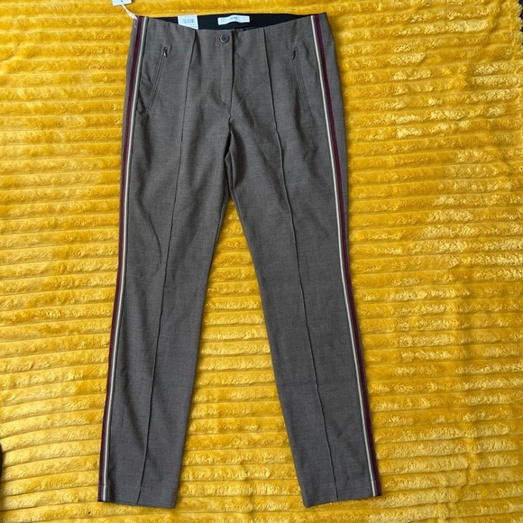 BRAX Women’s Work Pants Style Mills Brown Side Stripes NWT ACTUAL 33x31 Skinny - Picture 2 of 7